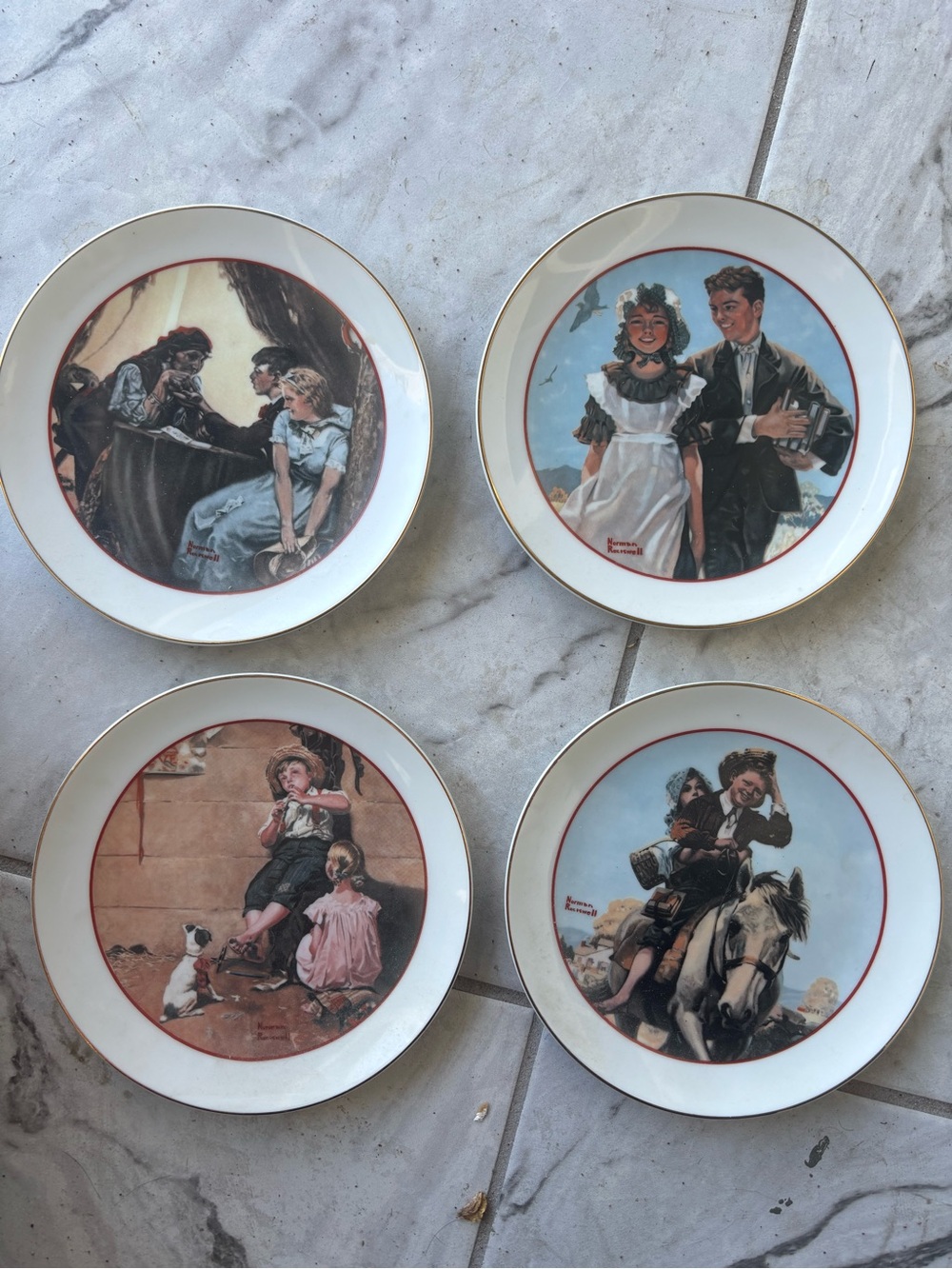 Norman Rockwell 1982 Young Love Series Collectible Plates
